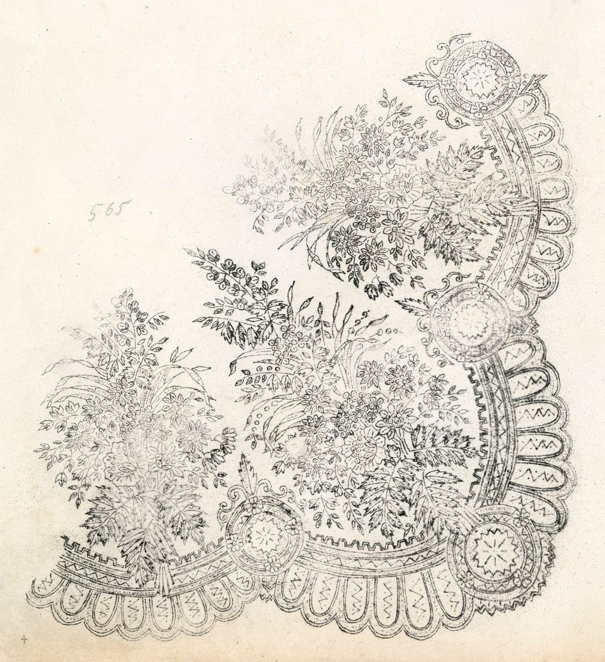 ©-Museum-Appenzell_Stickereizeichnung aus einem Musterbuch_um 1870_1