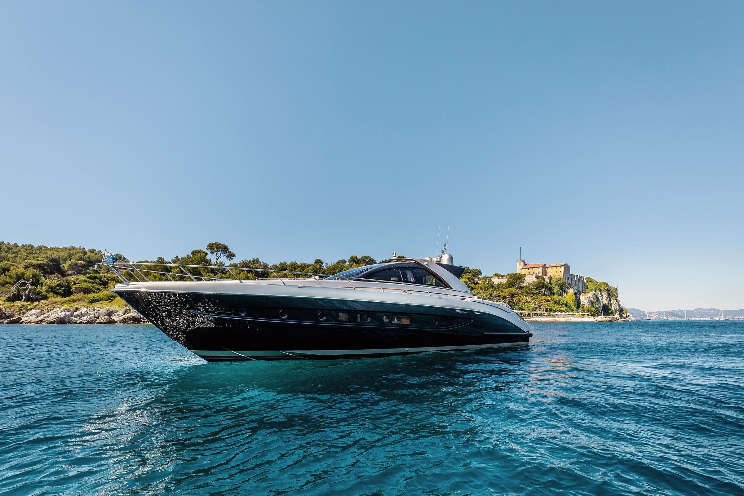 Motor yacht at anchor