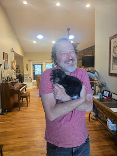 Pawrade customer Jason M. with their Schnauzer, Miniature puppy