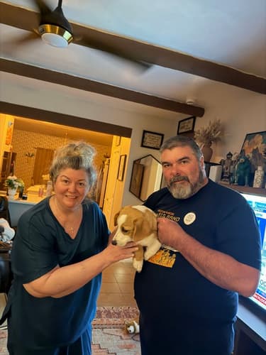 Pawrade customer Angela W. with their Corgi, Pembroke Welsh puppy