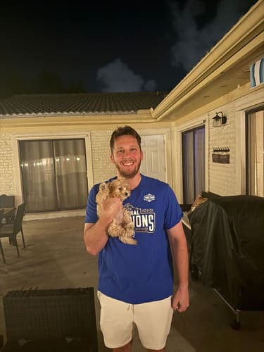 Pawrade customer Matthew B. with their Malti Poo - Maltipoo puppy