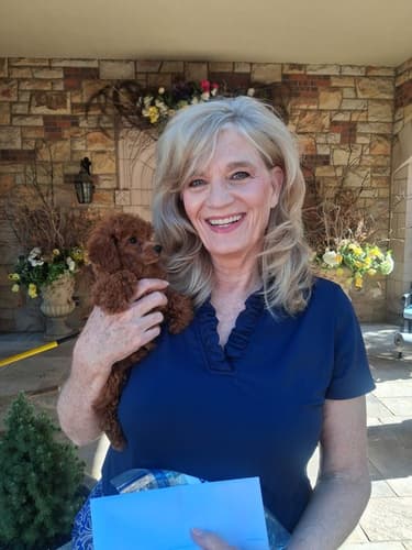 Pawrade customer Kathy C. with their Poodle, Toy puppy