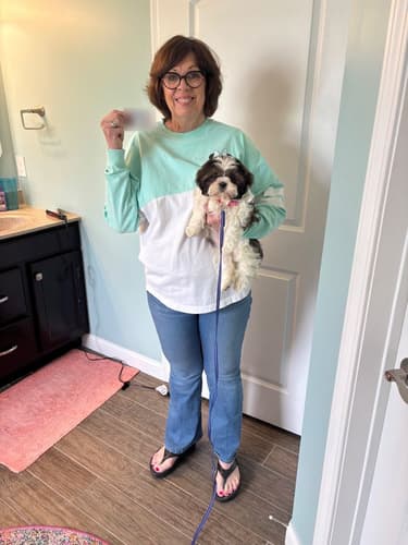 Pawrade customer Kathleen G. with their Shih Tzu puppy