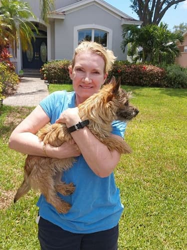 Pawrade customer Patricia H. with their Cairn Terrier puppy