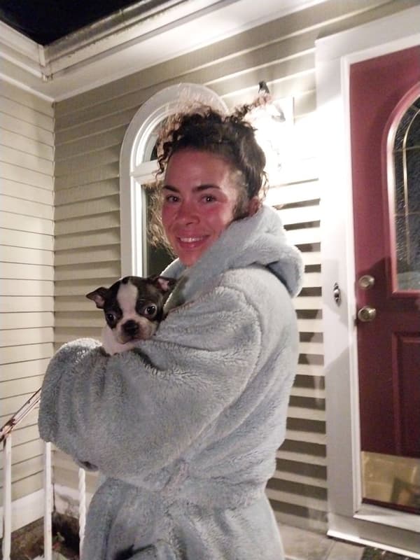 Customer photo of Boston Terrier puppy from Christina N.