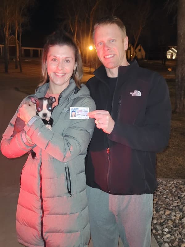 Customer photo of Boston Terrier puppy from Kellie E.