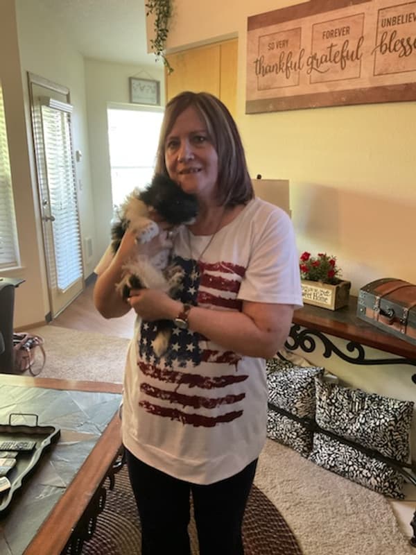 Customer photo of Poo-Shi puppy from Debi & Jim H.