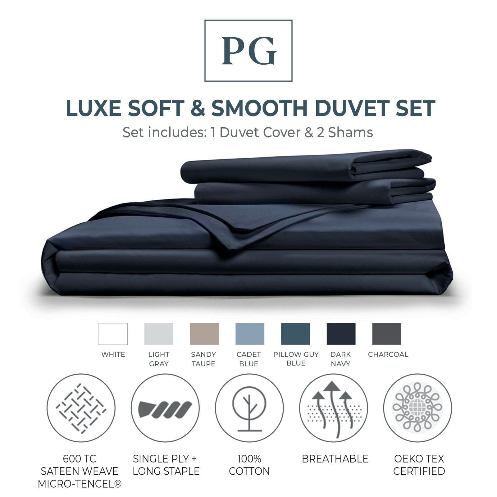 Pillow Guy Luxe Soft and Smooth Duvet hot Cover ONLY White King Size