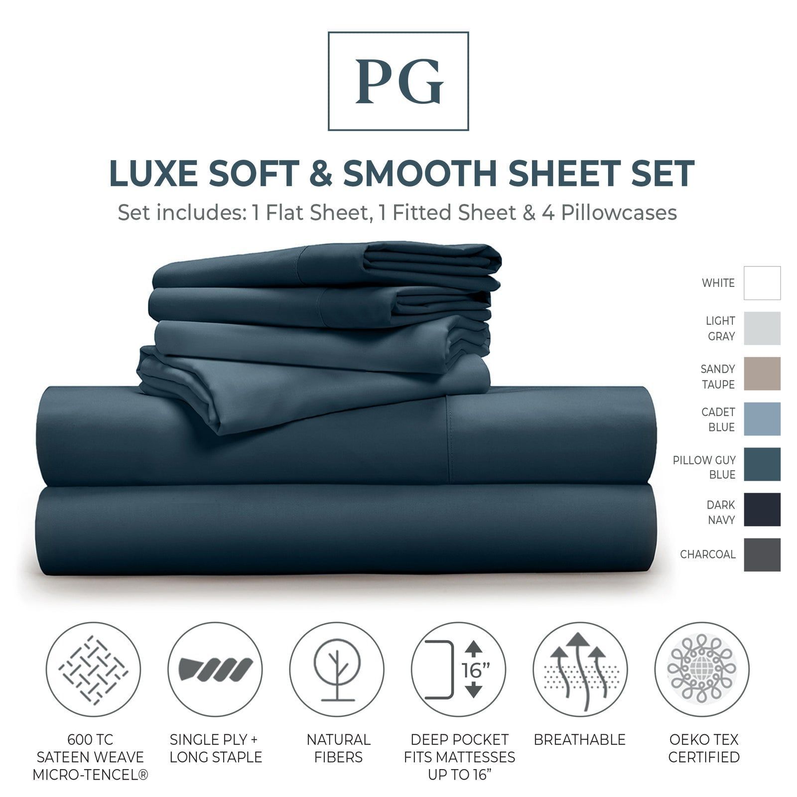 Luxe Soft and Smooth Sheets For Men | Pillow Guy Luxe Soft and Smooth Sheets For Men | Pillow Guy