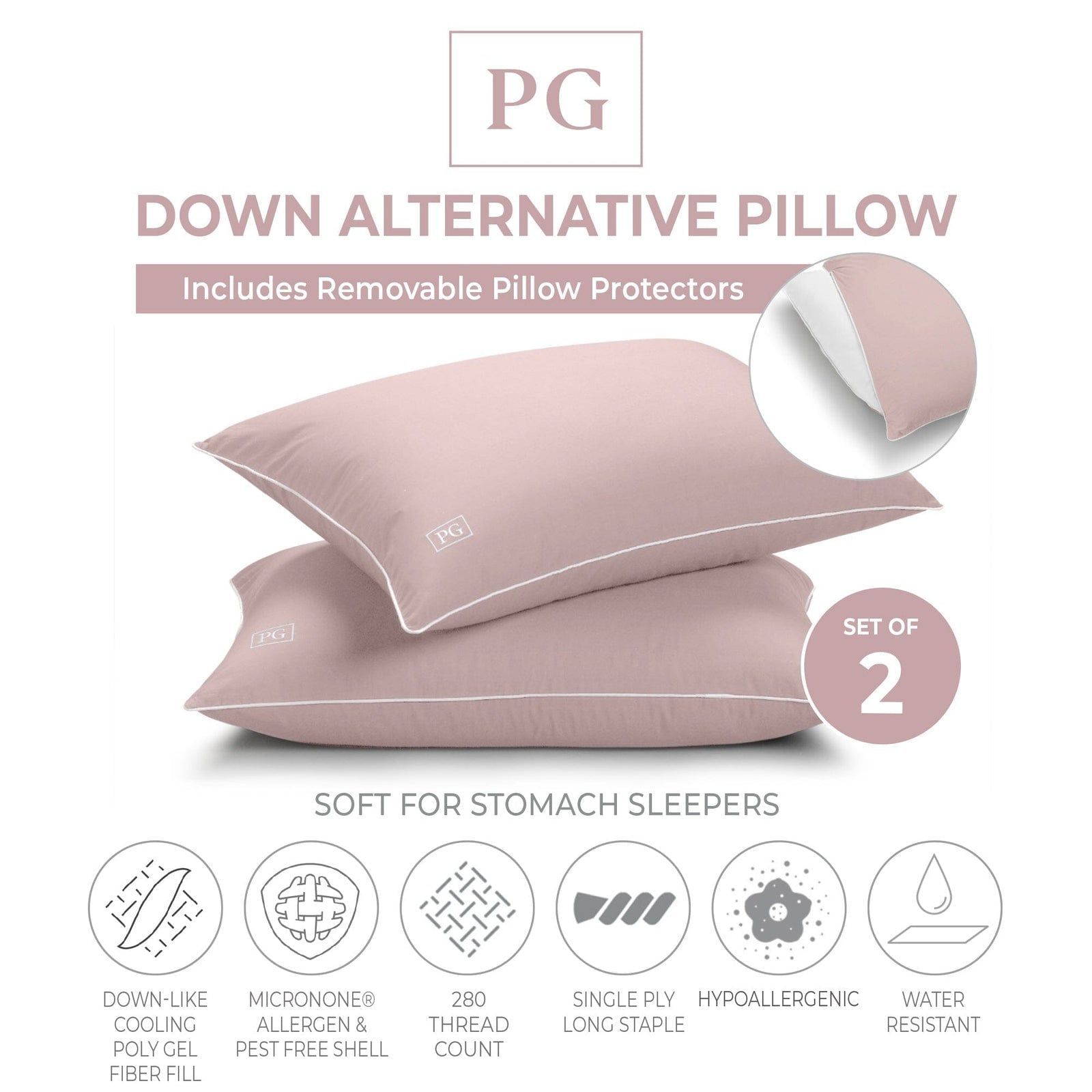 Gel down alternative pillow best sale