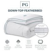 Down-Top Featherbed Mattress Topper - Blue