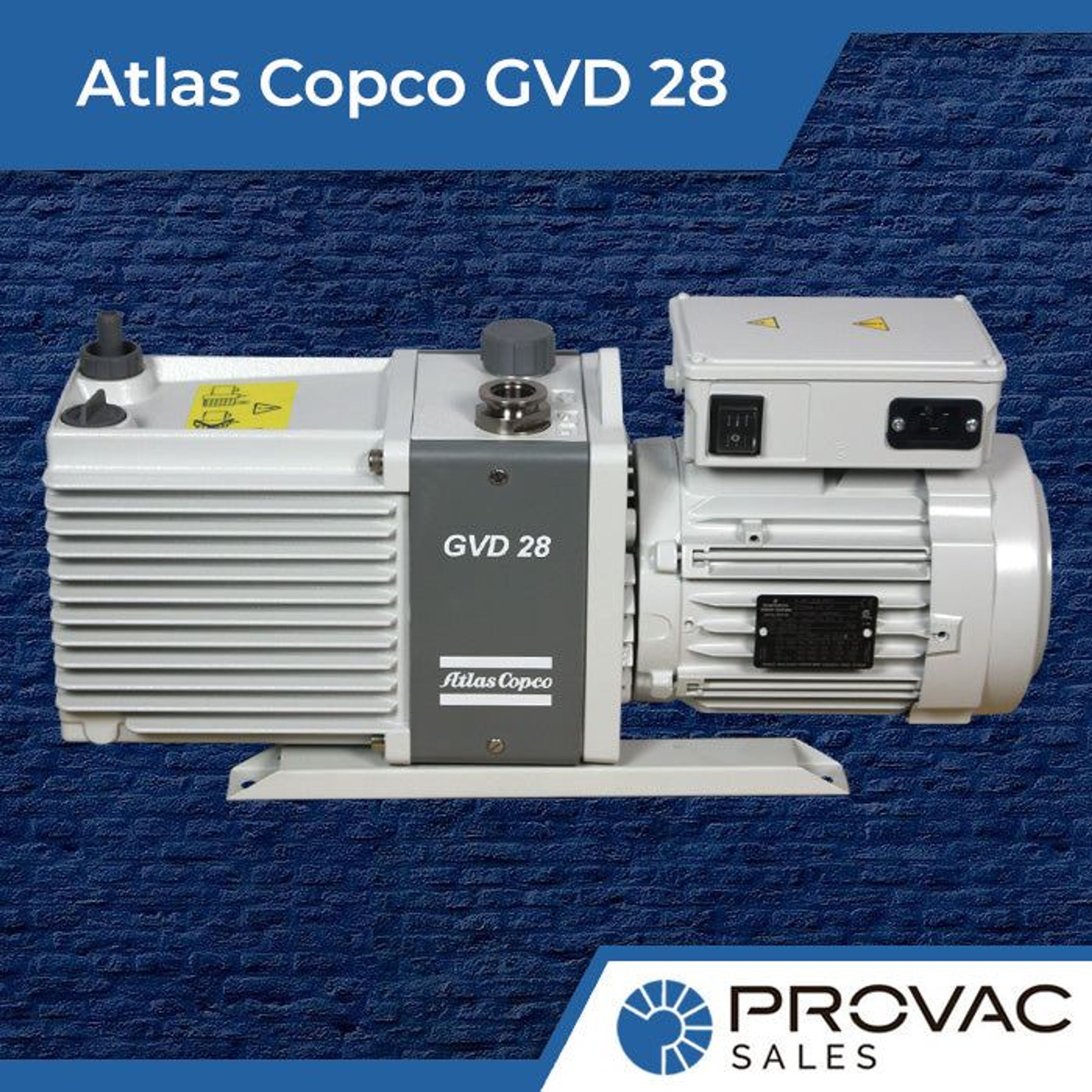 Atlas Copco GVD 28 Rotary Vane Pumps, In Stock Background