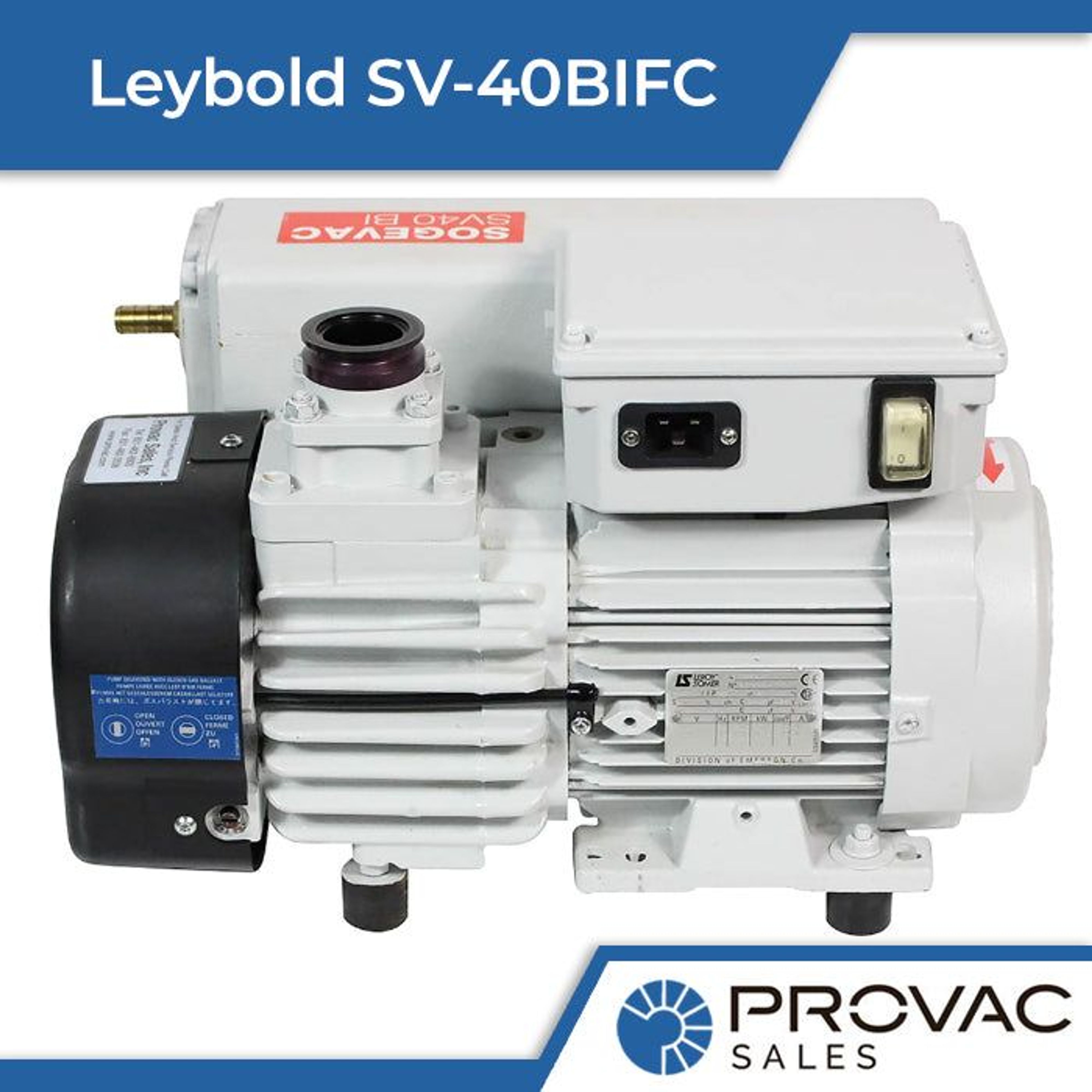 Leybold SV-40BIFC Vane Pump: In Stock, Ready To Ship Background
