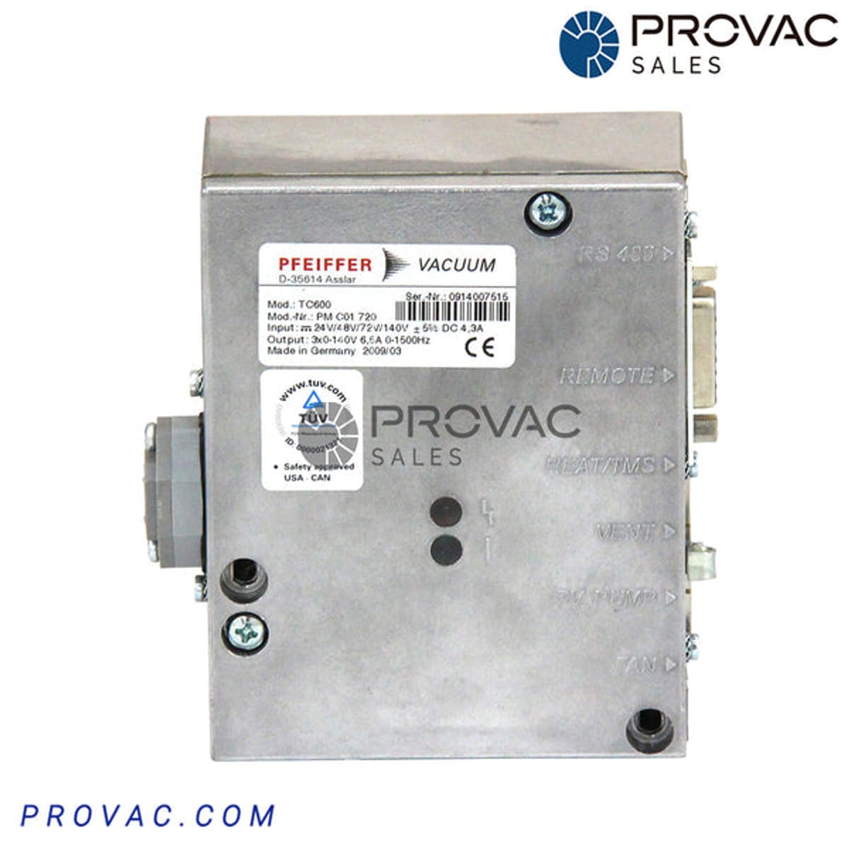 Pfeiffer TC-600 Turbo Pump Controller, P/N PMC01720, Rebuilt Image 2
