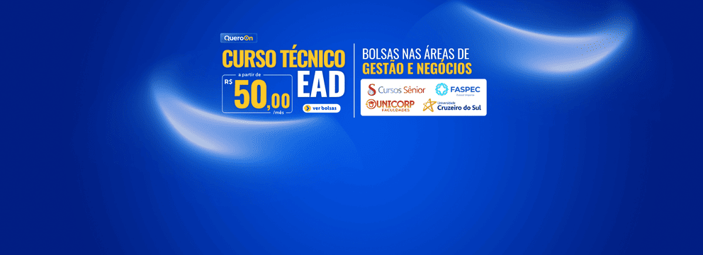 Técnico EAD - Bolsas nas áreas gestão e negócios