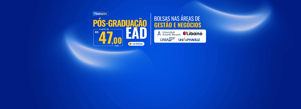 Pós EAD - Bolsas nas áreas de gestão e negócios