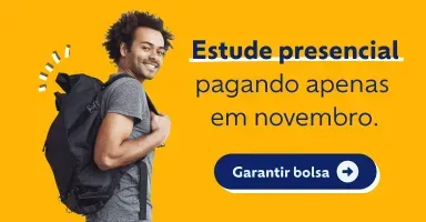 Estude presencial pagando apenas em novembro