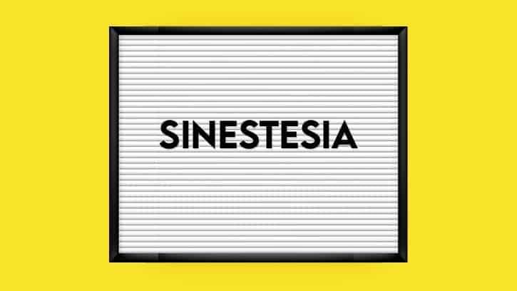 figura de linguagem sinestesia em fundo amarelo