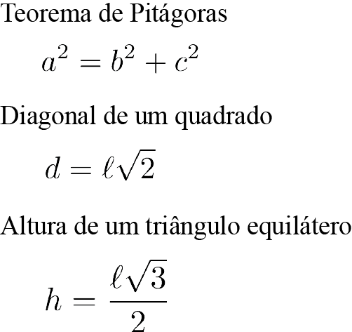 fórmulas de matemática para o Enem