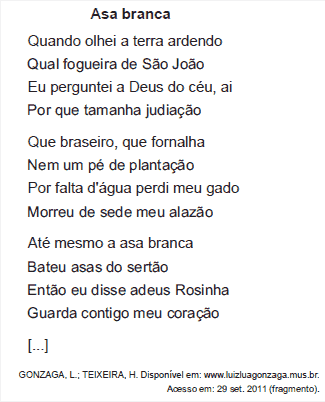 Questão Asa Branca no Enem de 2017 - Músicas que já caíram no Enem