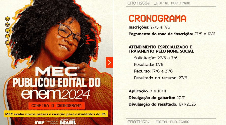 Inscrição do Enem 2024 pode ter nova data para participantes do RS