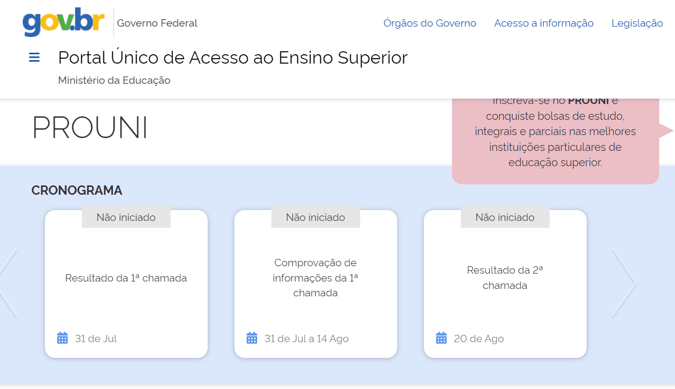 Site do Prouni 2024.2 fica instável e candidatos não conseguem ver o resultado