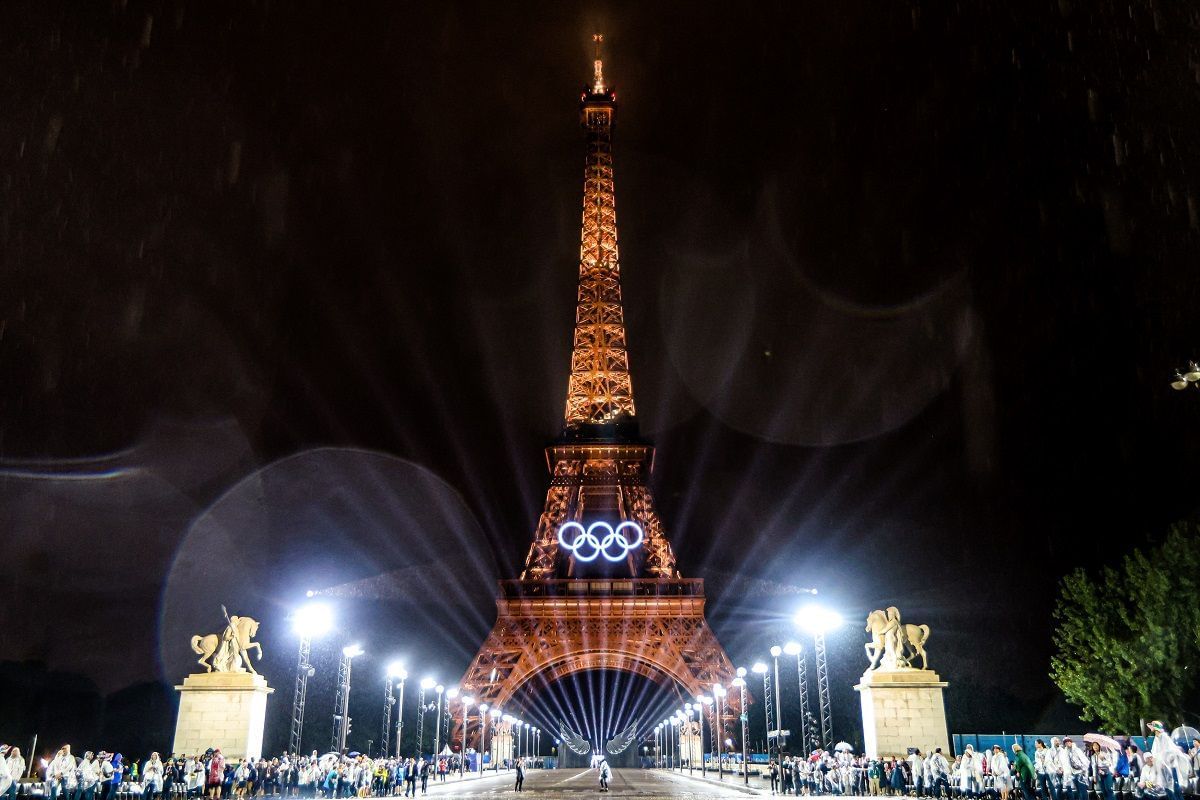 2024.07.26 - Jogos Olímpicos Paris 2024 - Cerimônia de Abertura. Torre Eiffel durante a Cerimônia de Abertura de Paris 2024. Foto: Wander Roberto/COB