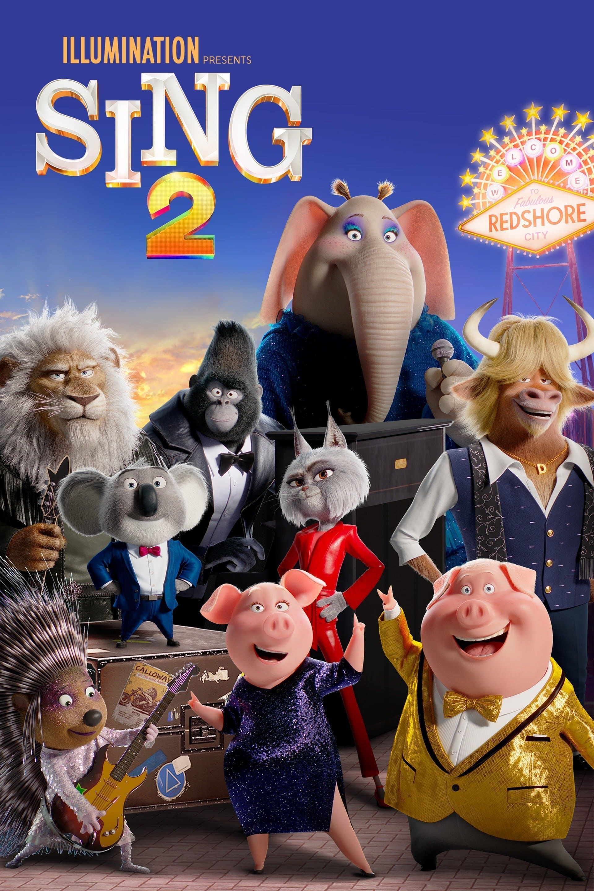 Capa do filme Sing 2; 10 filmes infantis de 2022 para assistir com as crianças