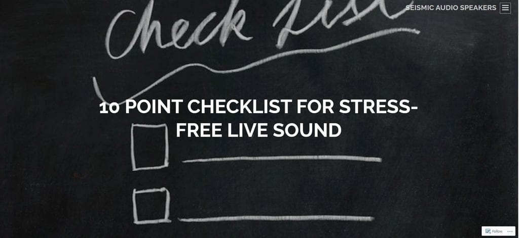 Stress-Free Sound Check Checklist