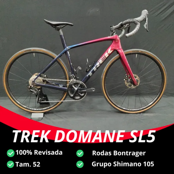 Bicicleta Trek Bikes Domane Sl 5 T52 Aro 700 Rígida 22 Marchas - Cinza/vermelho