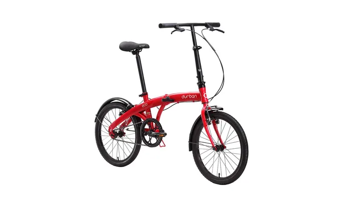 Bike dobrável Aro 20 Eco de 1 marcha e quadro de aço Durban Vermelho (Mostruário)