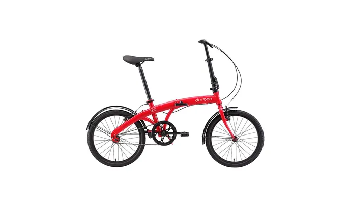 Bike dobrável Aro 20 Eco de 1 marcha e quadro de aço Durban Vermelho (Mostruário)