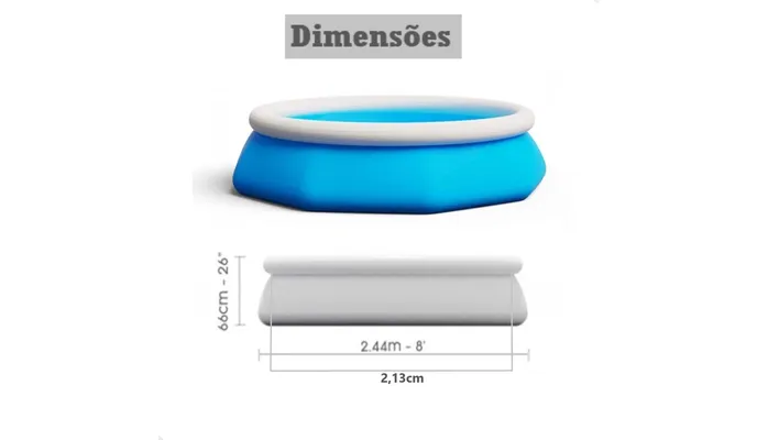 ​Piscina Inflável 2300 Litros Fast Set 2,44m X 66cm Bestway (MOSTRUÁRIO)