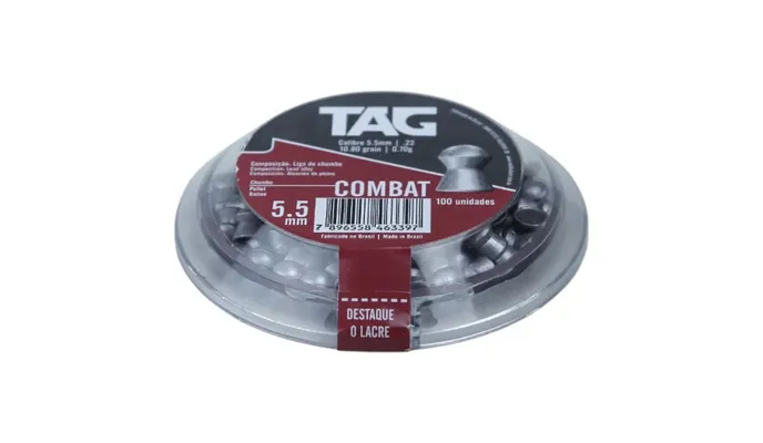 Chumbinho Combat 5,5 mm TAG impacto -100 peças (MOSTRUÁRIO)