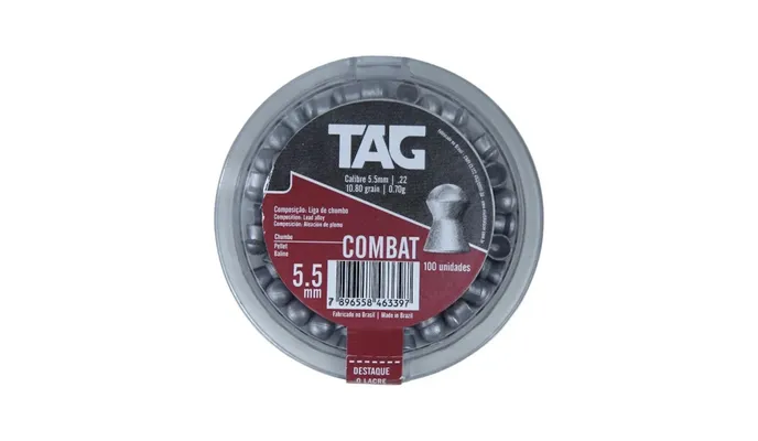 Chumbinho Combat 5,5 mm TAG impacto -100 peças (MOSTRUÁRIO)