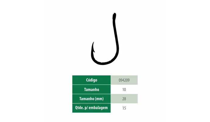 Anzol Chinu Black 10 Pesca Brasil (Caixa c/ 13pct. - 4 un.) (Mostruário)