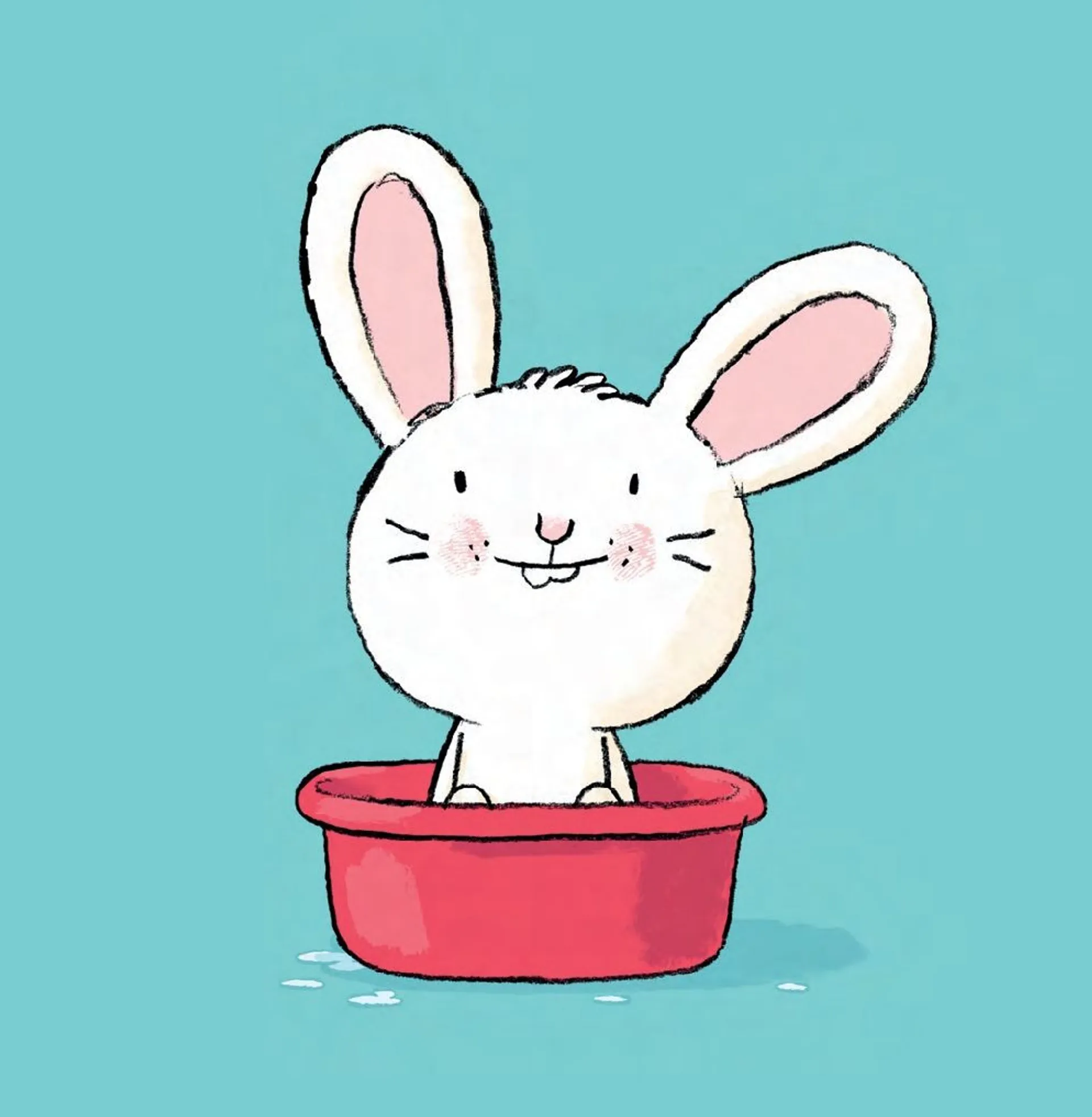 Зайченя купається