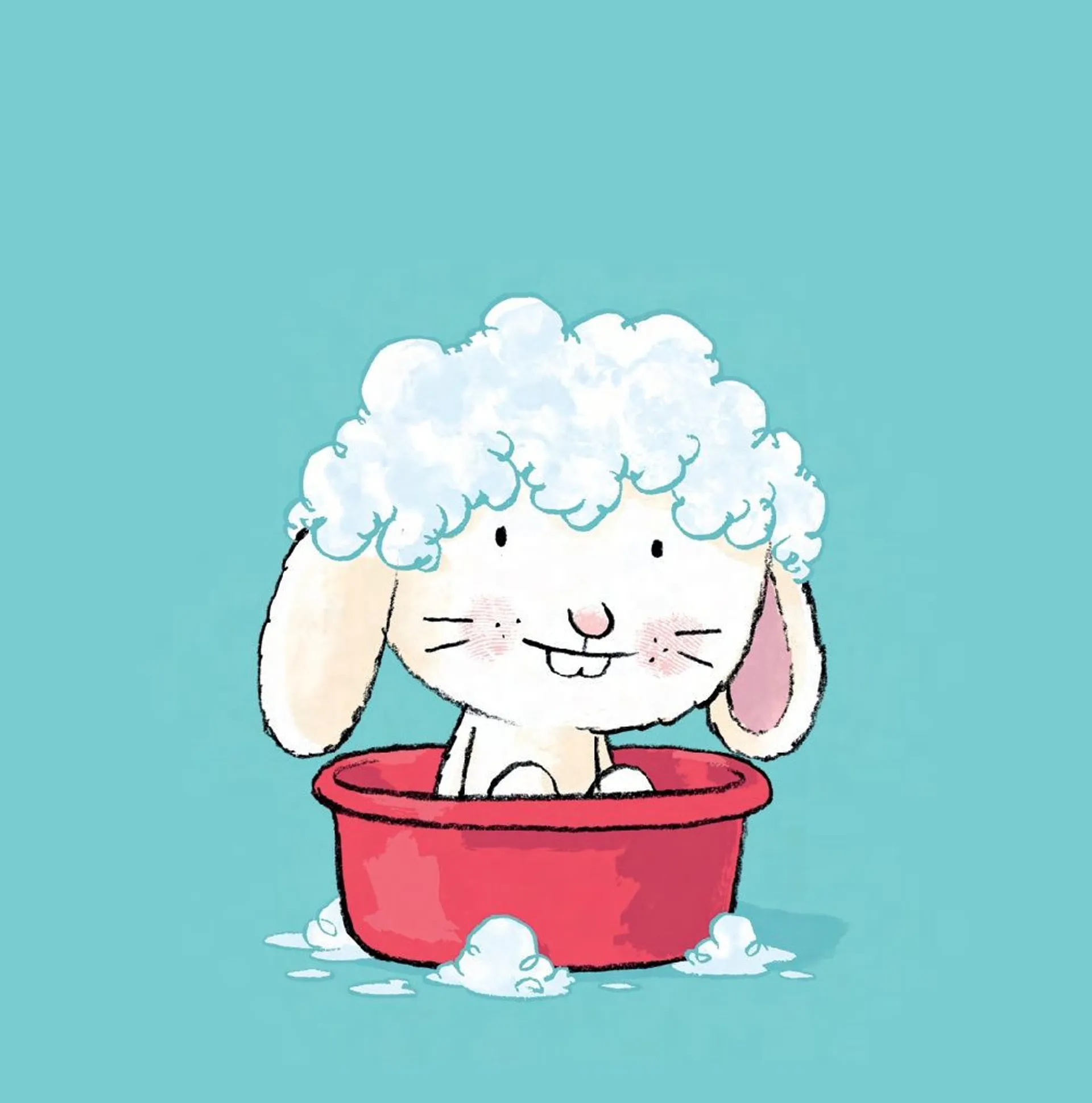 Зайченя купається