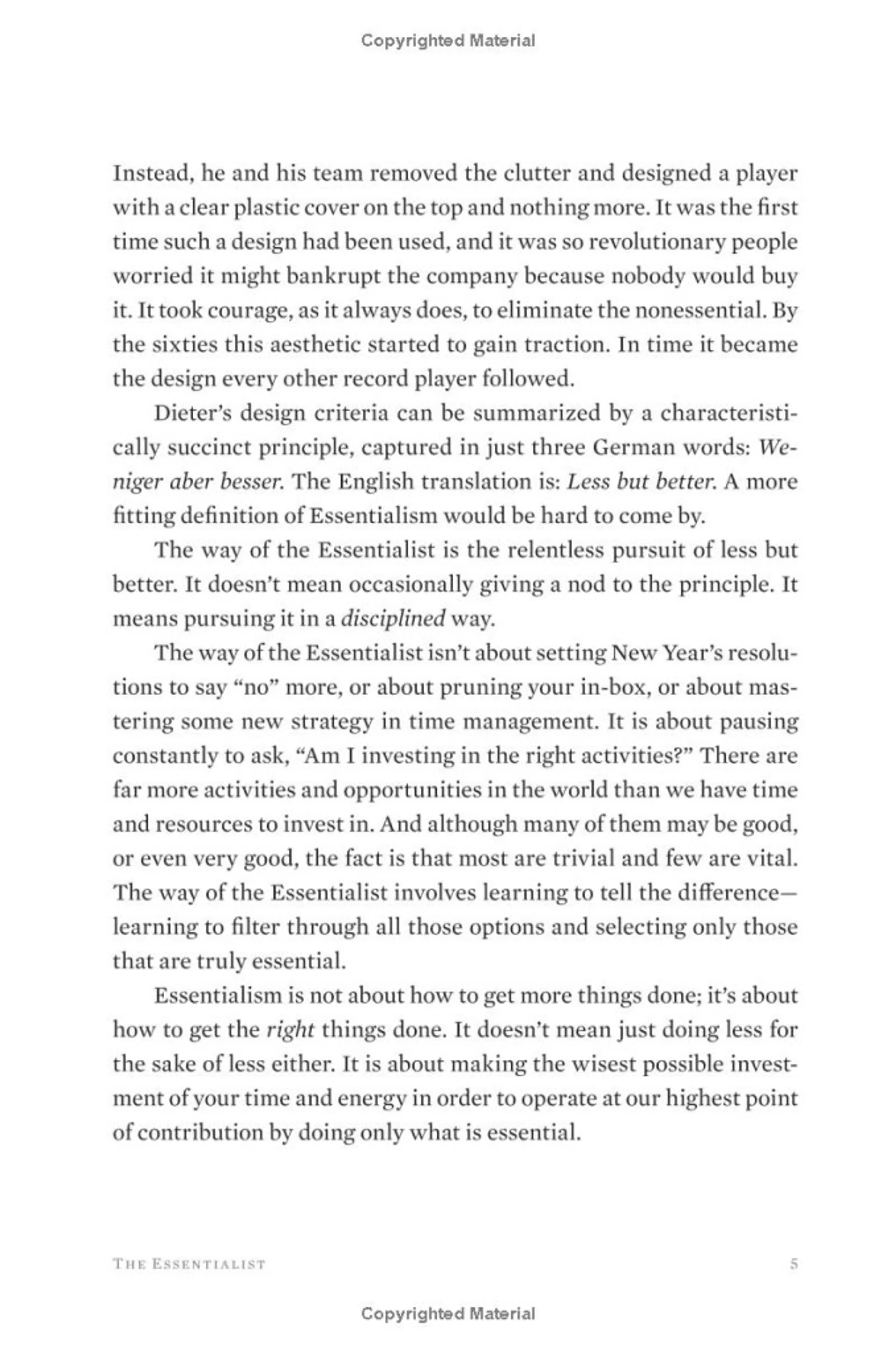 Essentialism. The Disciplined Pursuit of Less