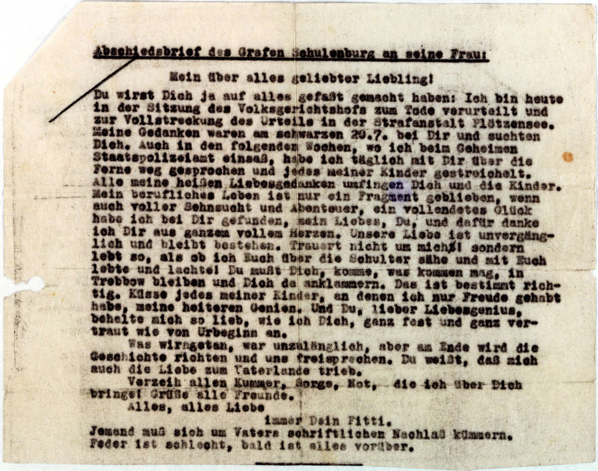 Trebbow – Ort der Verschwörung. Und ein spät zugestellter Brief 