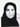 A black and white passport photograph of a woman wearing a hijab. The photograph appears to have been stamped with blue and red stamps.
