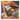 A colourful artwork created with oil pastel and collaged elements. The work is abstract, with colours and shapes representing an orange, red and brown hued landscape, including trees and the sun.