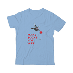 Футболка дитяча блакитна  «Make books not war»