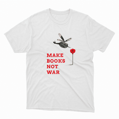 Футболка біла  «Make books not war» L