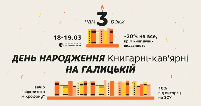 День народження Книгарні-кав'ярні на Галицькій