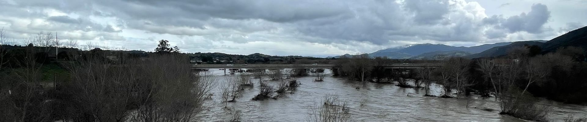 Santa Ynez River at flood stage