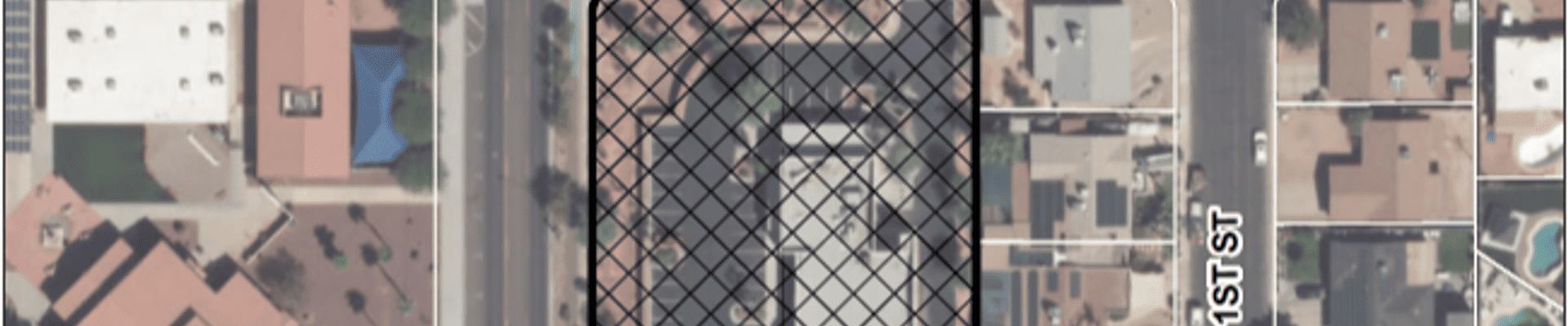 aerial photo view of a parcel near North Central Avenue and Lawrence Boulevard. 