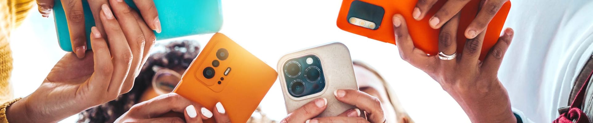 Young people on phones