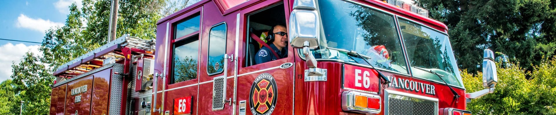 A photo of a red Vancouver fire truck.