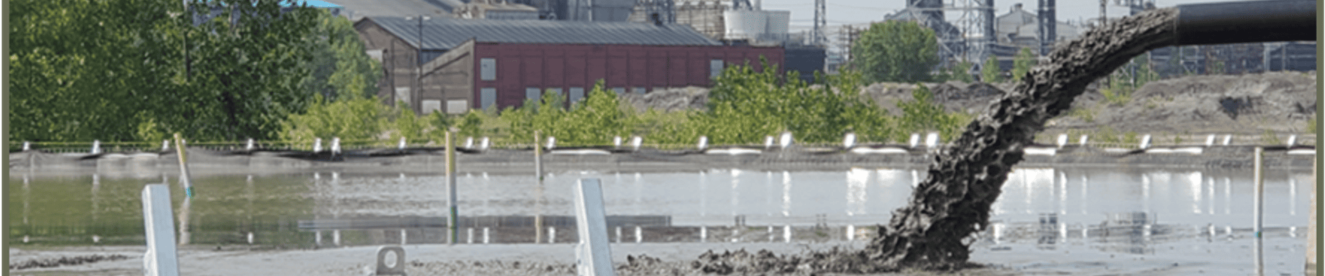 Dredge material filling pilot geopool